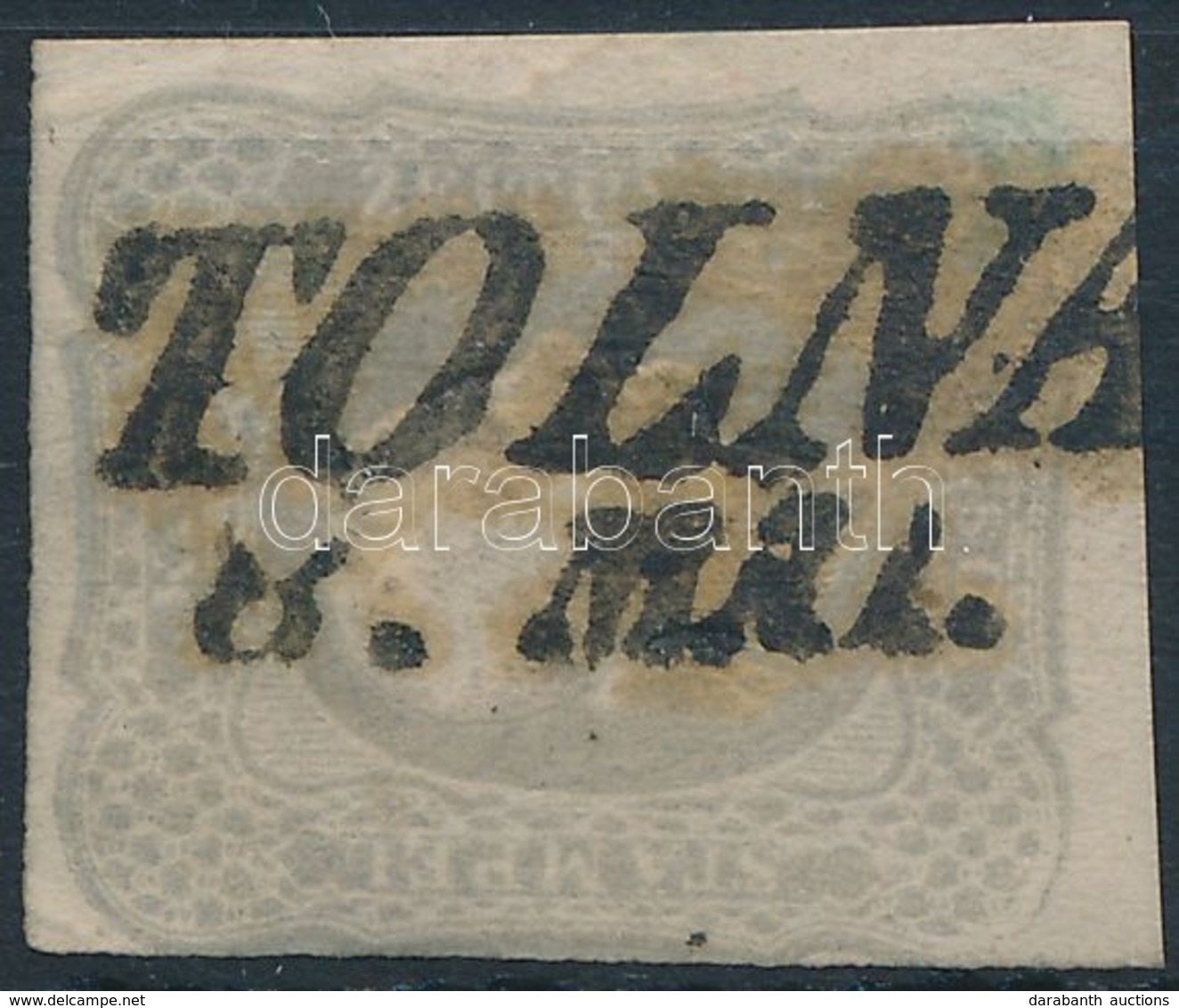 O 1861 Szürke Hírlapbélyeg Bal Oldalon Enyhén Bevágva / Grey Newspaper Stamp Slightly Cut On The Left 'TOLNA' - Other & Unclassified