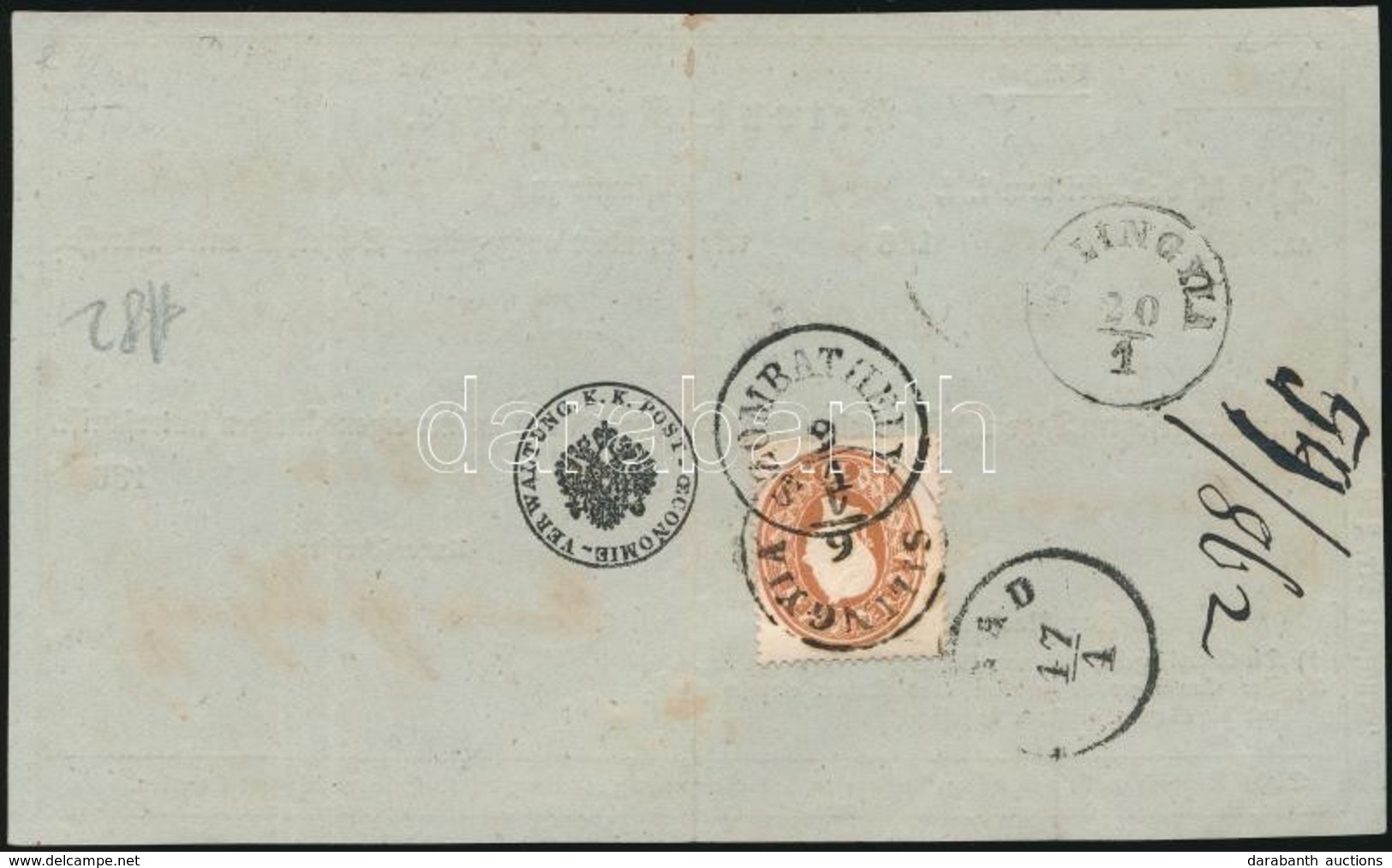 1862 10kr Tértivevényen / On Retour Recepisse 'SILINGYIA' (Gudlin 500 P) - Altri & Non Classificati