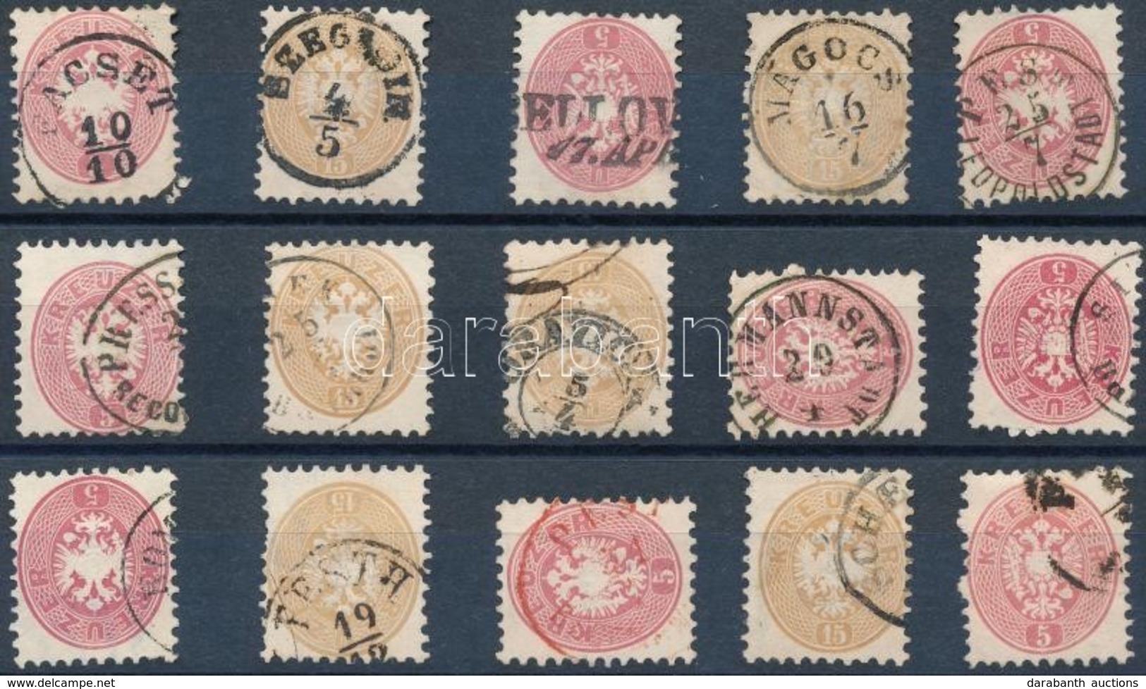 O 1864 15 Db Vízjeles Bélyeg / 15 Stamps With Watermark - Altri & Non Classificati