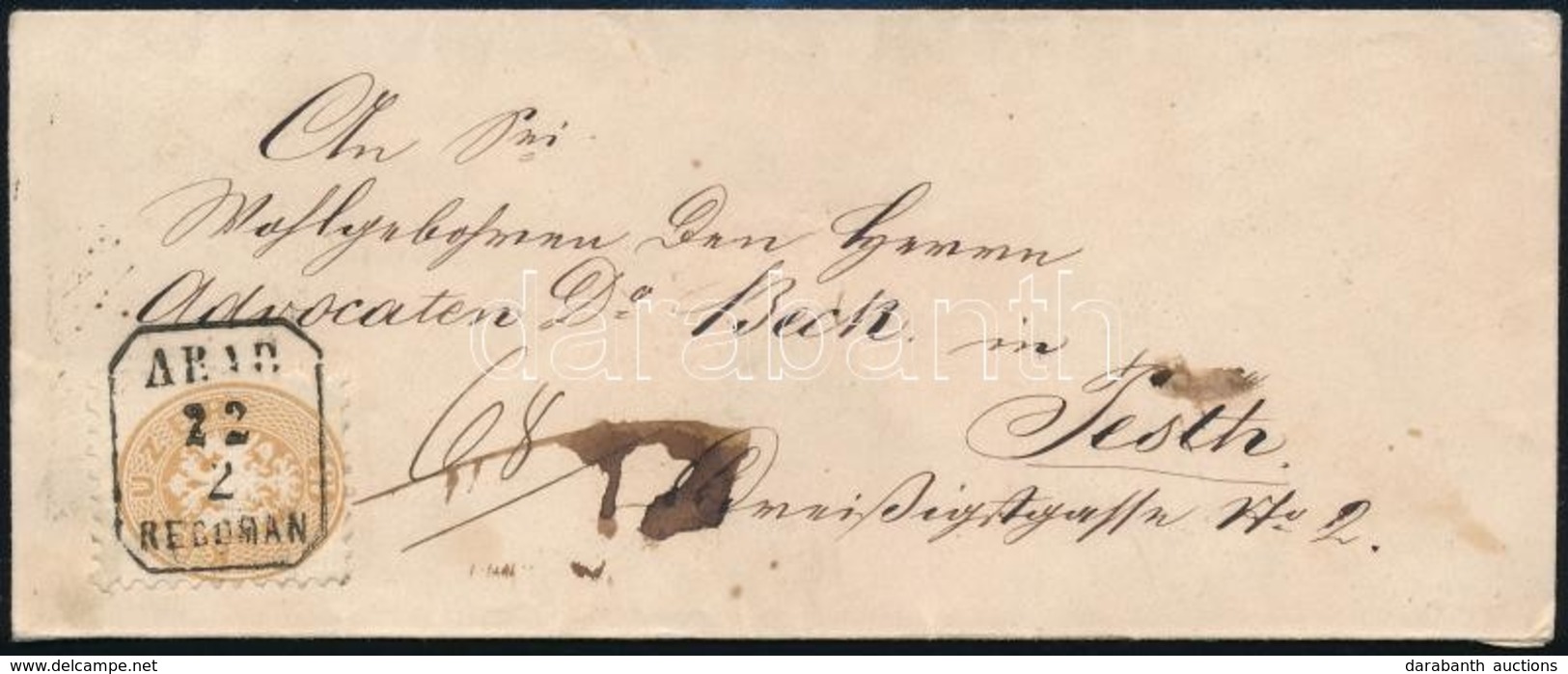 ~1865 15kr Levélen / On Cover 'ARAD RECOMAN' - Pesth - Altri & Non Classificati