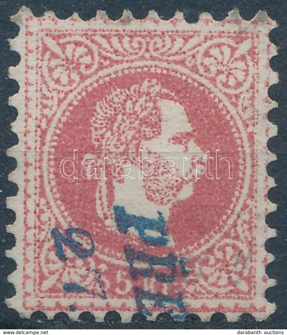 O 1867 5kr érdekes Nyomat Kék Bélyegzéssel / Print Variety With Blue Cancellation, Interesting Piece - Altri & Non Classificati