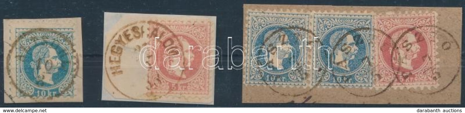 1867 5 Db Bélyeg / 5 Stamps Barna/brown 'ALTSOHL', 'HEGYESHALOM', 'PÁSZTÓ' - Altri & Non Classificati