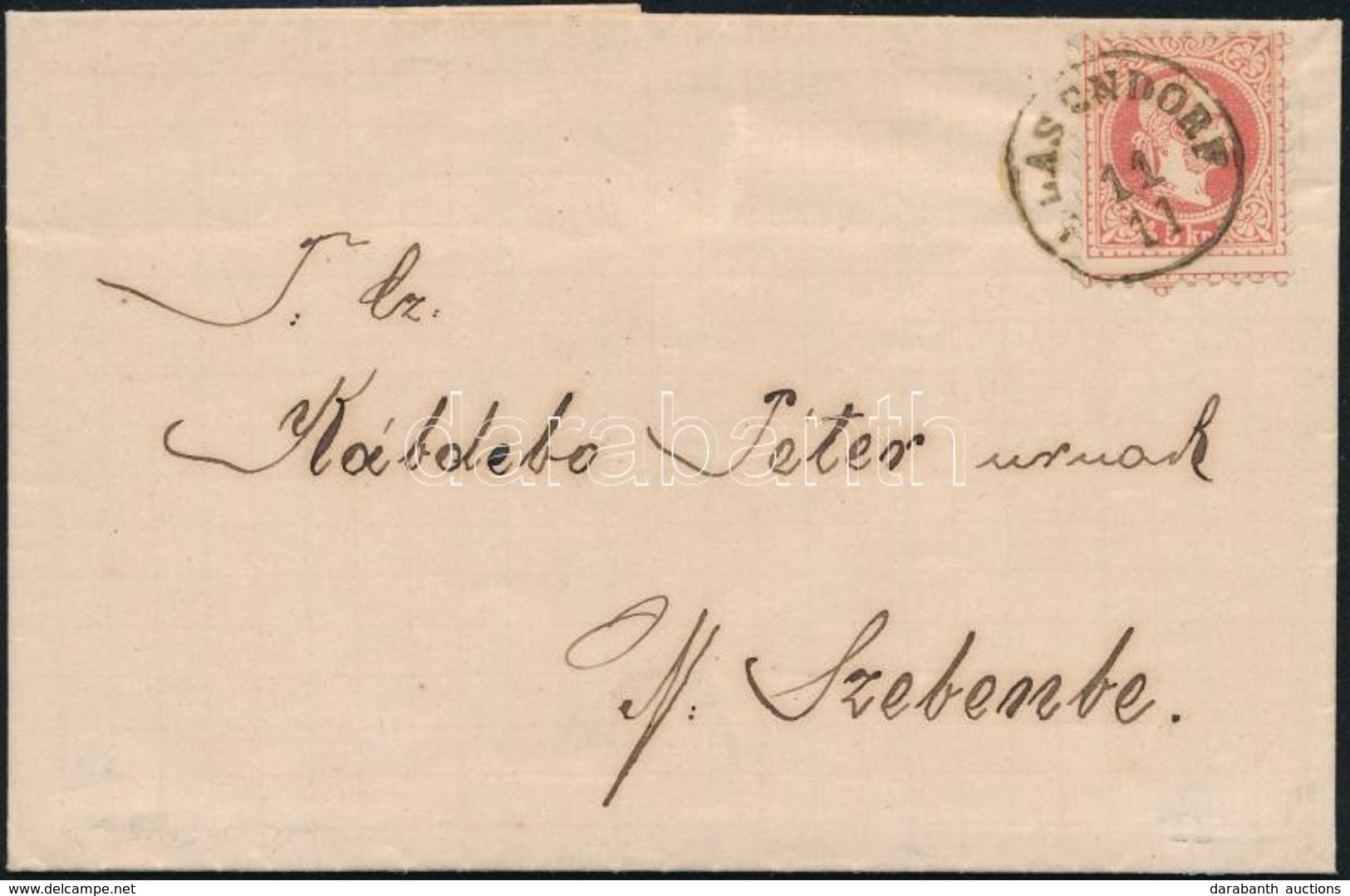 1868 Képbe Fogazott 5kr Ajánlott Levélen / 5kr With Strongly Shifted Perforation On Cover 'BLASENDORF' - 'NAGY SZEBEN' - Altri & Non Classificati