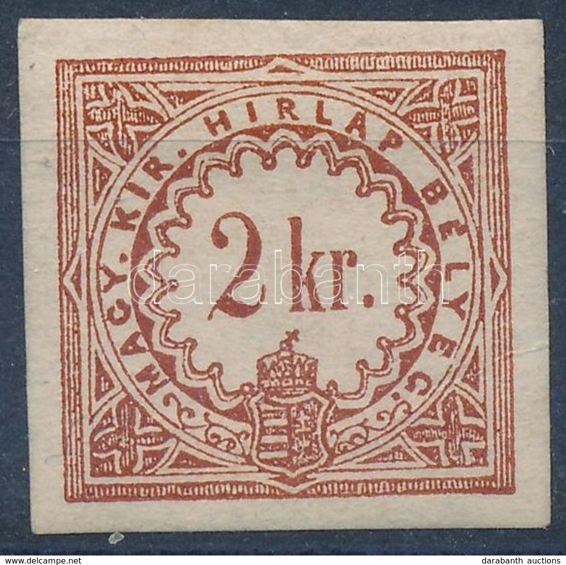 ** 1868 Barnásvörös 2kr Hírlapilleték Bélyeg (50.000) / Newspaper Duty Stamp Mi II B Brownred - Altri & Non Classificati