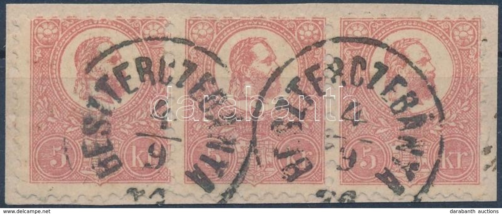 1871 K?nyomat 5kr Hármascsík Kivágáson / Mi 3 Stripe Of 3 On Cutting 'BESZTERCZEBÁNYA' - Altri & Non Classificati