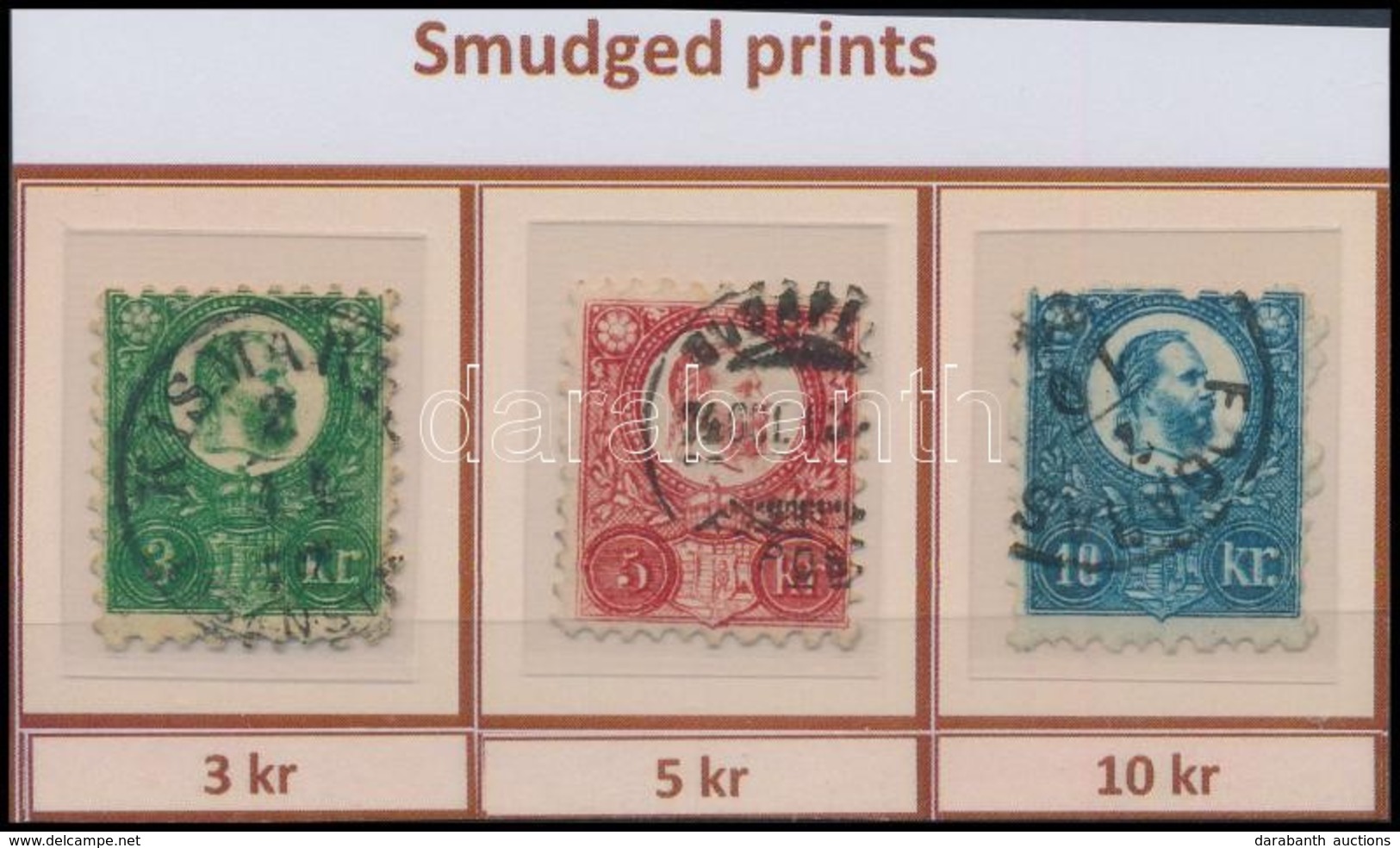 O 1871 Réznyomat 3kr, 5kr és 10kr, Er?sen Túlfestékezett Nyomatok / Mi 9, 10, 11 Overinked Prints - Altri & Non Classificati