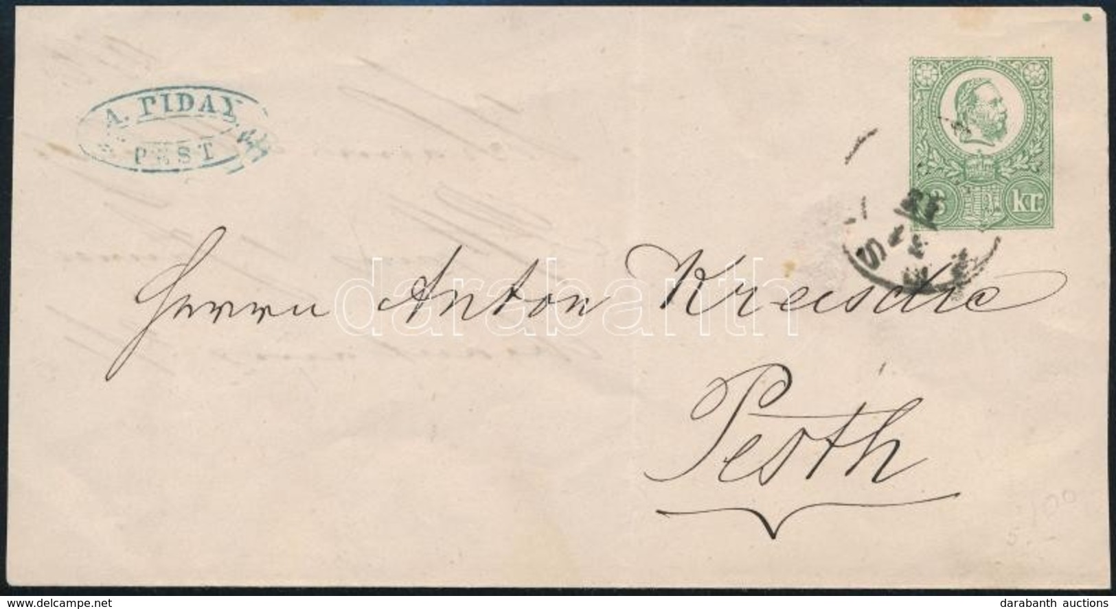 ~1872 3kr Díjjegyes Boríték / 3kr PS-cover 'PEST' - Altri & Non Classificati