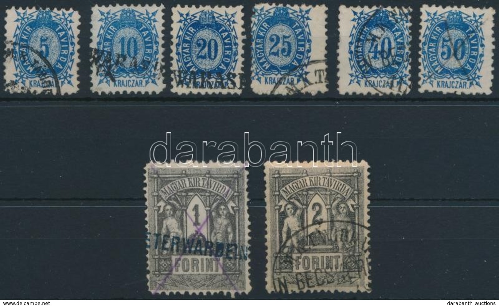 O 1873 Távírda K?nyomat Használt Sor (110.000) / Telegraph Mi 1-8 Used Set - Altri & Non Classificati