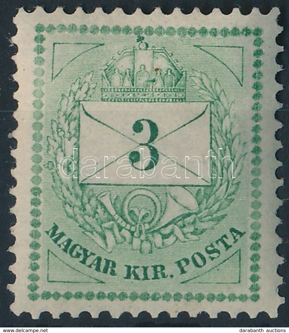 * 1874 3kr Sárgászöld, Kopott Lemez (7.000++) / Mi 16 Yellow-green, Worn Plate - Altri & Non Classificati