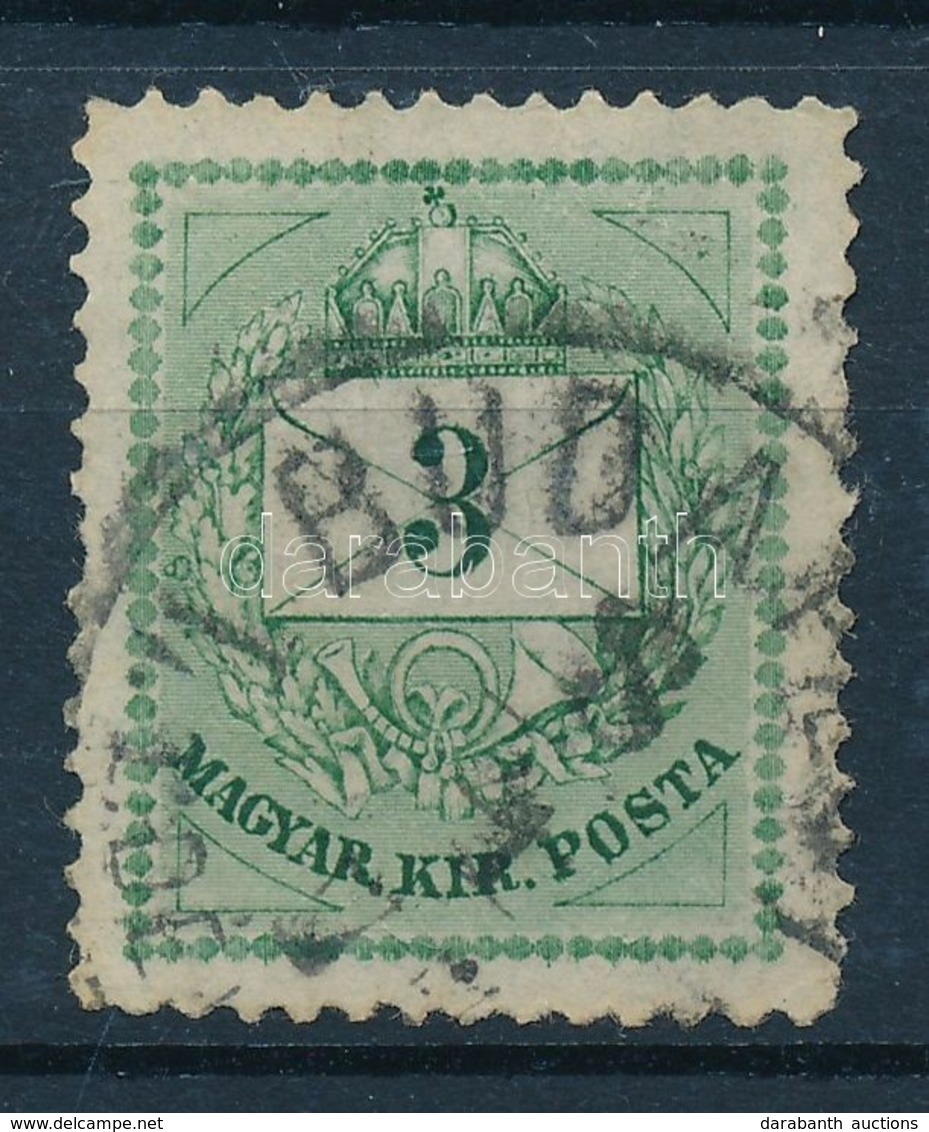 O 1874 3kr Durva-finom Gyöngyjavítással / With Retouche (ex Lovász) - Altri & Non Classificati