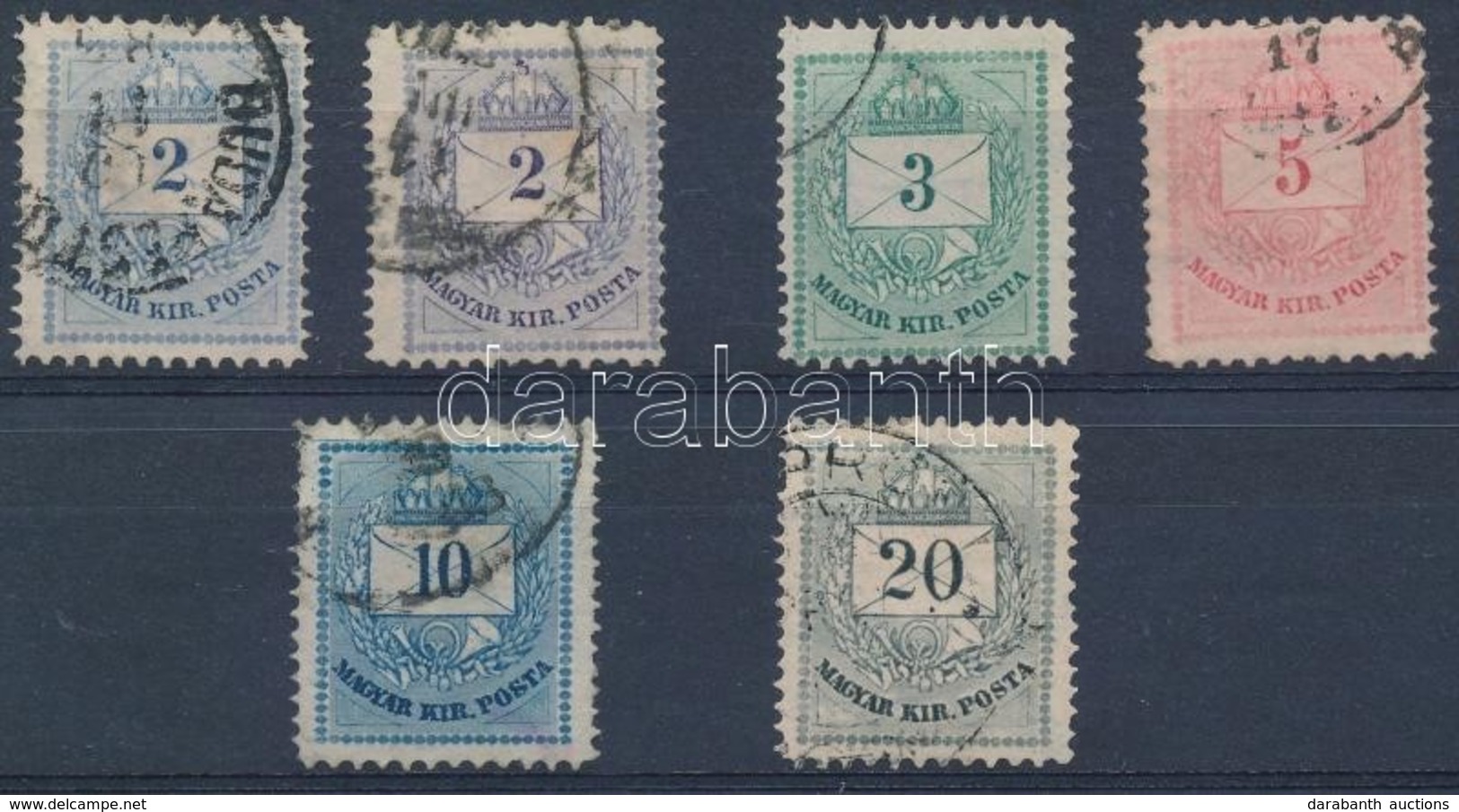 O 1881 'D' Sorozat, A 2kr Színváltozattal (21.000) / Mi 21-25 With Perforation 11 1/2 : 13, 2kr With Colour Variety - Altri & Non Classificati