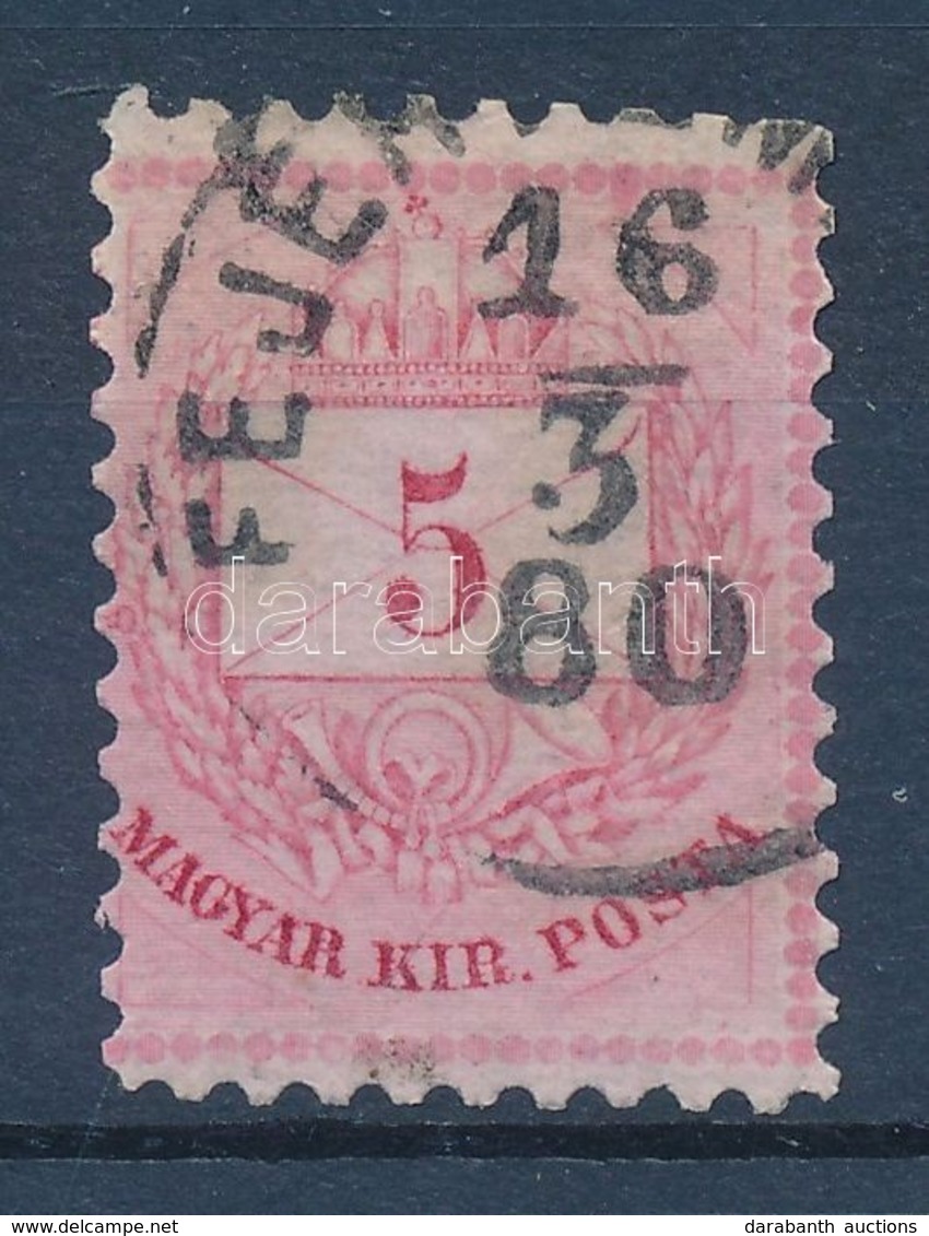 O 1881 5kr Extra Keskenyre Fogazott Bélyeg / Shifted Perforation - Altri & Non Classificati