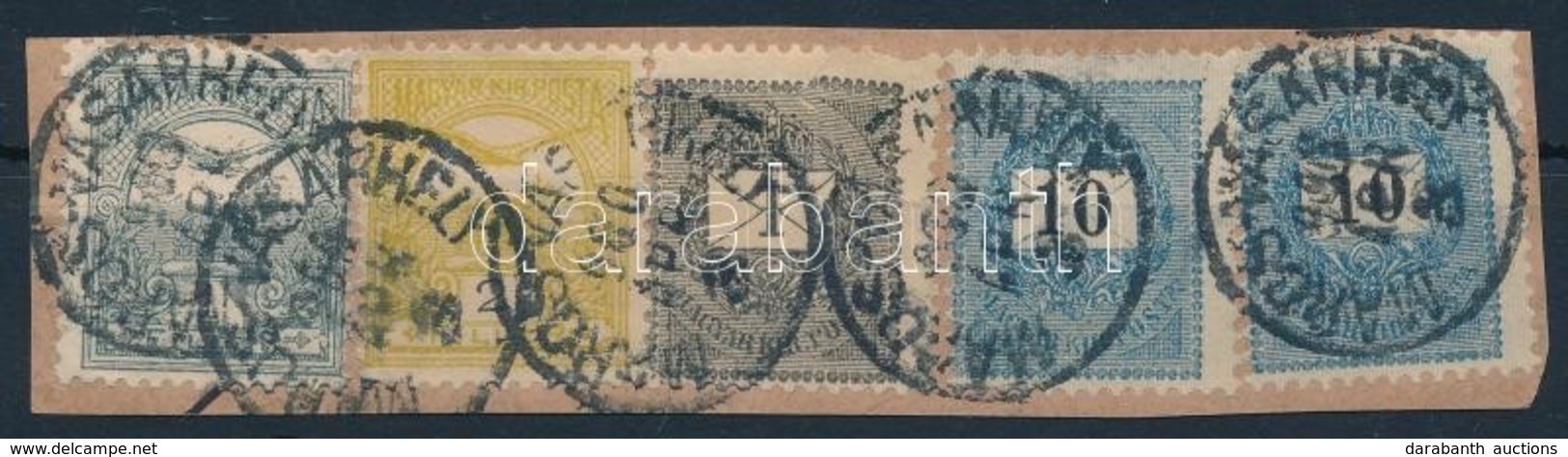 1899 1kr, 2 X 10kr + 1900 Turul 1f és 2f Kivágáson / Mixed Franking - Altri & Non Classificati