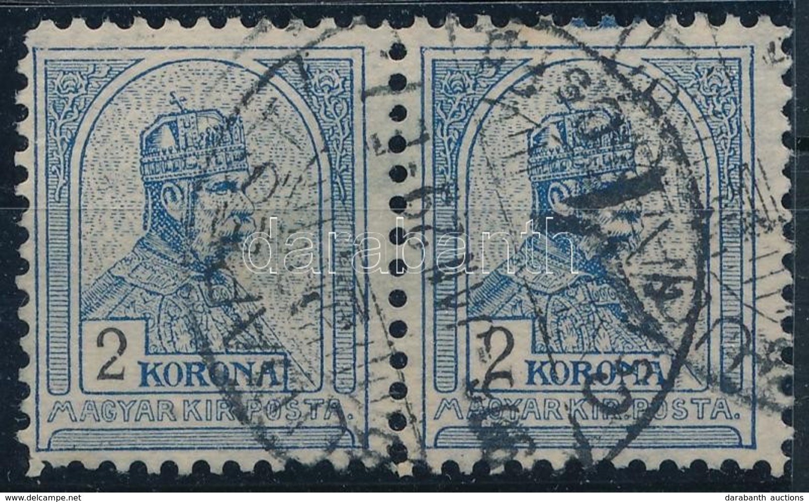 O 1904/1906 Turul 2K Pár 11 1/2 Fogazással / Mi 88 Pair With Perforation: 11 1/2 - Altri & Non Classificati
