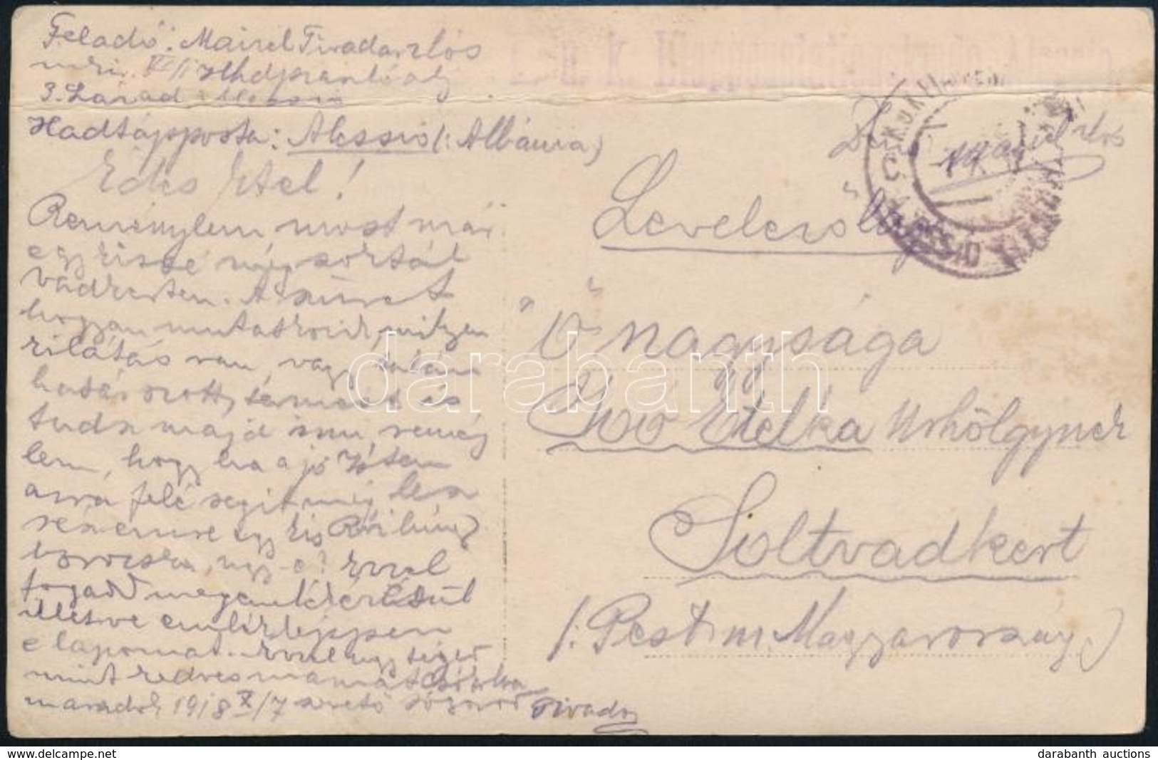 1916 Tábori Posta Képeslap / Field Postcard 'K.u.k. Etappenstationskmdo Alessio' + 'EP ALESSIO (LESCH) C' - Andere & Zonder Classificatie
