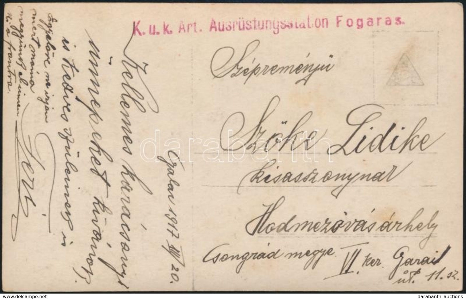 1917 Tábori Posta Képeslap / Field Postcard 'K.u.k. Art. Ausrüstungsstation Fogaras' - Other & Unclassified