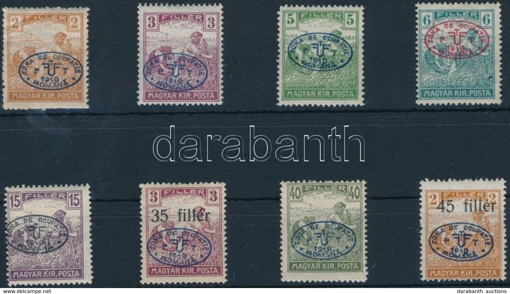 ** Debrecen I. 1919 8 Klf Arató érték (11.200) / 8 Different Stamps. Signed: Bodor - Altri & Non Classificati