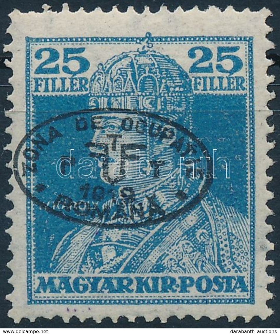 ** Debrecen I. 1919 Károly 25f Fekete Felülnyomással (20.000) / Mi 40b Signed: Bodor - Altri & Non Classificati