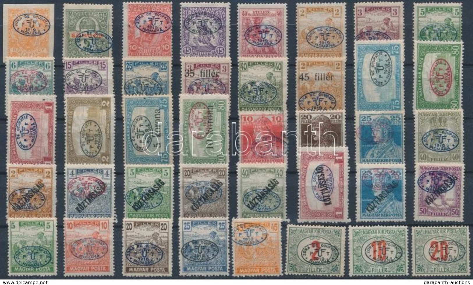 ** * O Debrecen I. 1919 40 Klf Bélyeg (78.600) / 40 Different Stamps. Signed: Bodor - Altri & Non Classificati