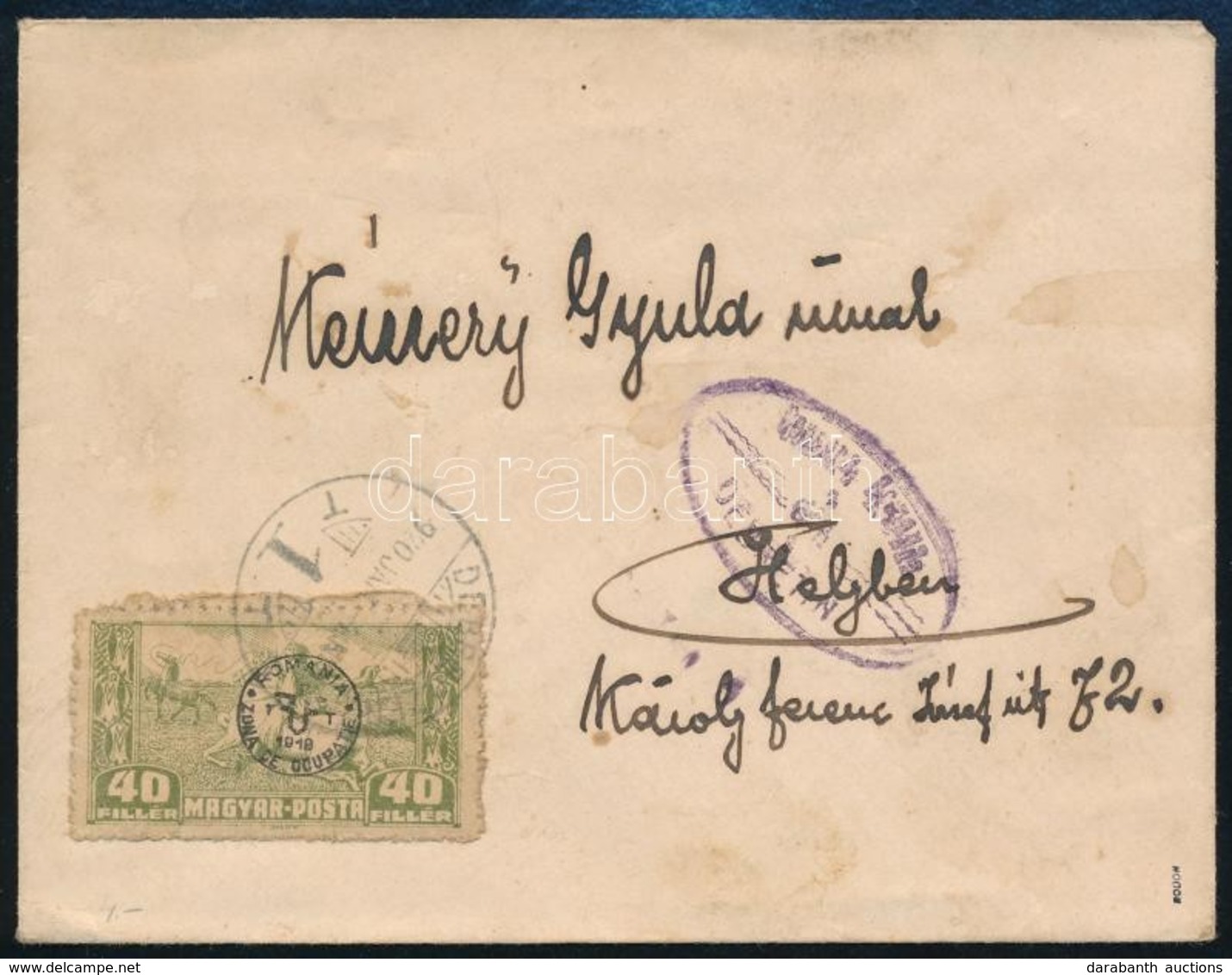 1920 Debrecen Helyi Levél / Local Cover. Signed: Bodor - Altri & Non Classificati