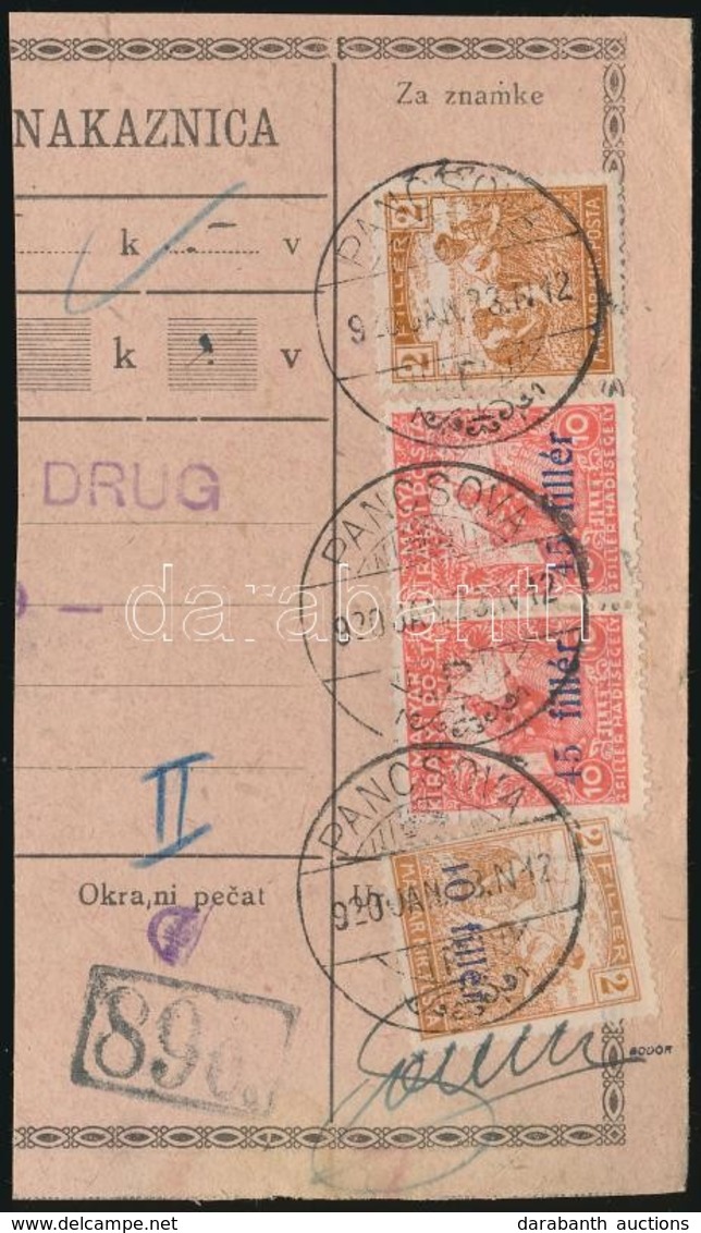 1920 Temesvári és Magyar Bélyegek Pénzutalvány Szelvényen / Mixed Franking On Money Order Cutting - Altri & Non Classificati