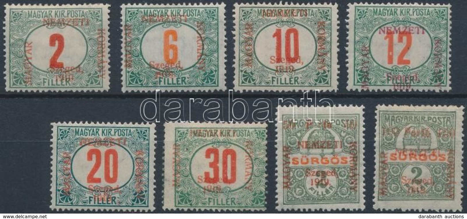 * Szeged 1919 Portó Sor (*19.500) / Postage Due Set. Signed: Bodor - Altri & Non Classificati