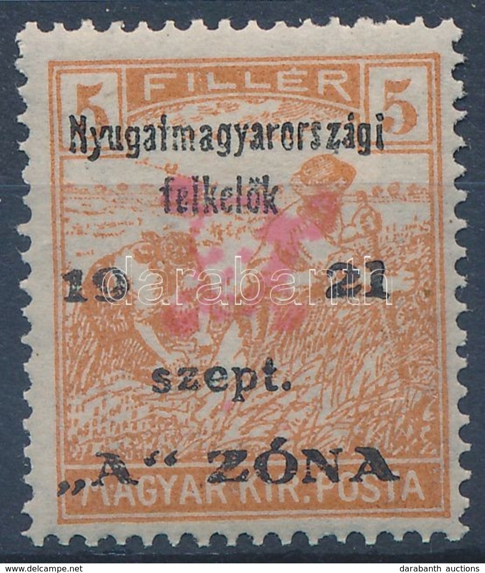 * Nyugat-Magyarország II. 1921 Arató 5f (12.500) / Mi 11 Signed: Bodor - Altri & Non Classificati