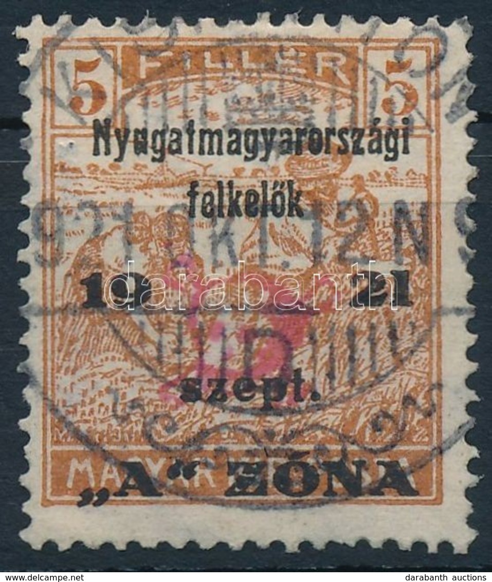 O Nyugat-Magyarország II. 1921 Arató 5f / Mi 11 'KIS(MART)ON' Signed: Bodor - Altri & Non Classificati