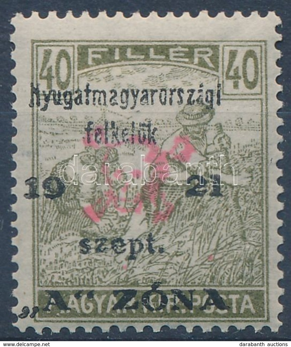 * Nyugat-Magyarország II. 1921 Arató 40f (40.000) / Mi 15 Signed: Bodor - Altri & Non Classificati