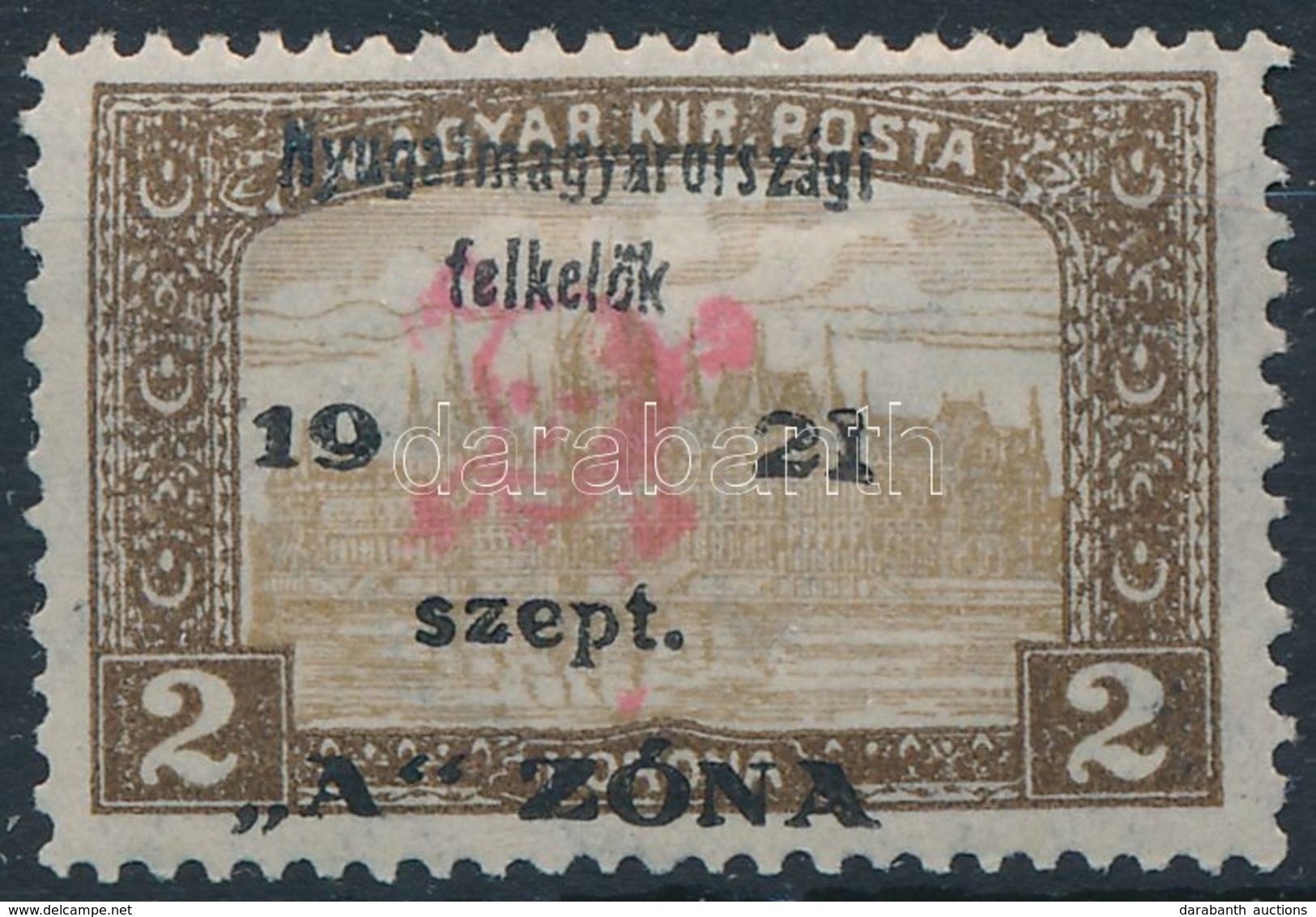 * Nyugat-Magyarország II. 1921 Parlament 2K (40.000) / Mi 19 Signed: Bodor - Altri & Non Classificati