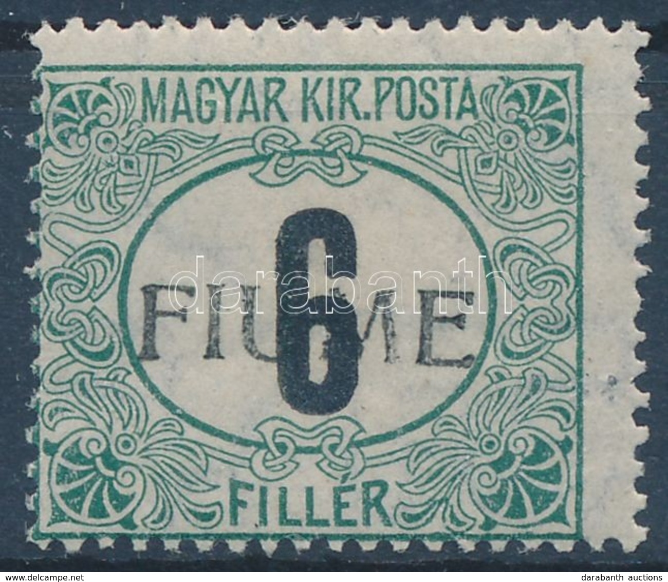 * Fiume 1918 Feketeszámú Portó 6f Gépi Felülnyomással (27.500) / Mi P1z With Machine Overprint. Signed: Bodor - Altri & Non Classificati