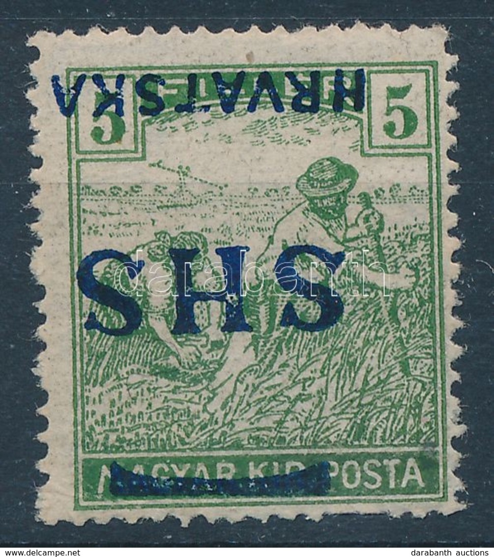 ** SHS 1918 Arató 5f Fordított Felülnyomással / Mi 68 With Inverted Overprint. Signed: Bodor - Altri & Non Classificati