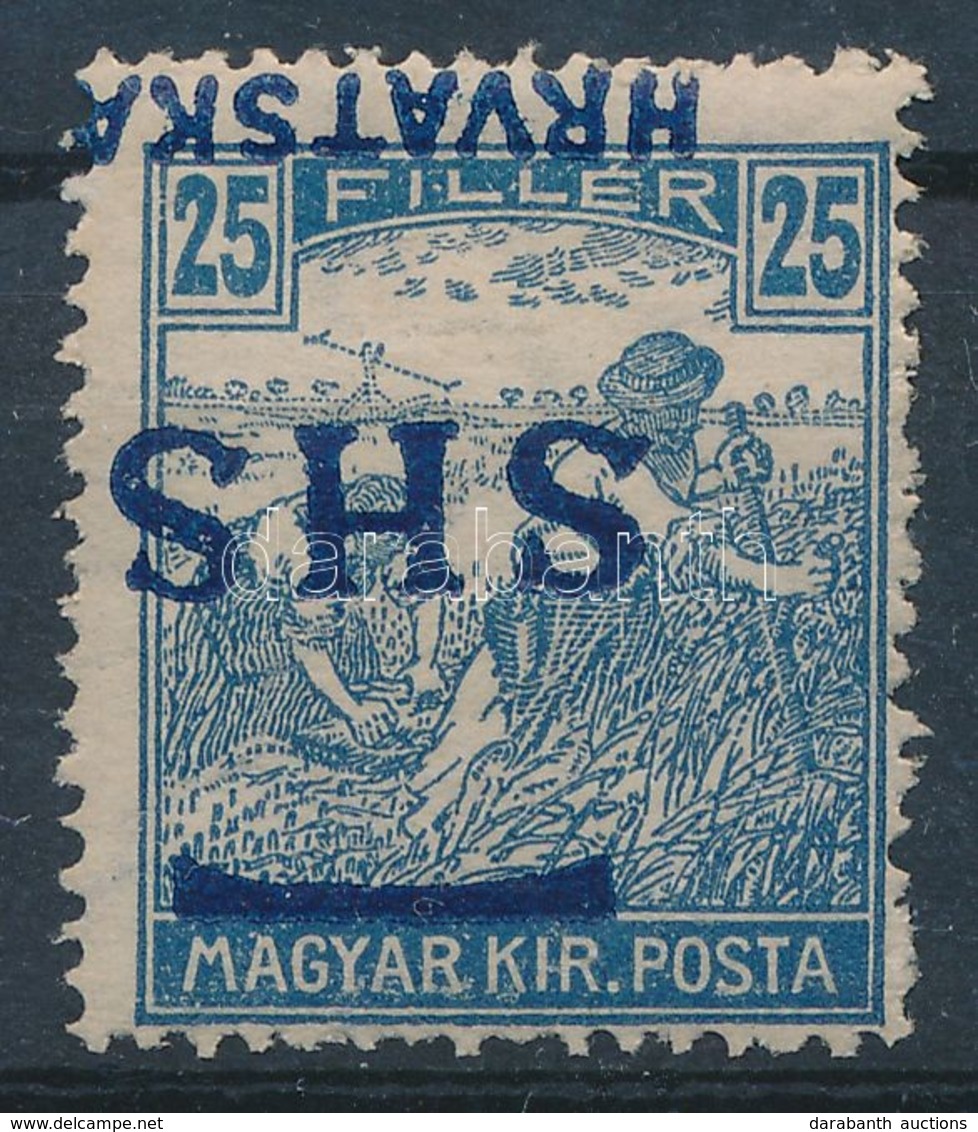 * SHS 1918 Arató 25f Fordított Felülnyomással / Mi 73 With Inverted Overprint. Signed: Bodor - Altri & Non Classificati