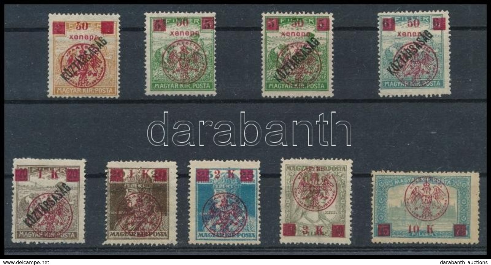 (*) Pancsova 1919 9 Klf Bélyeg / 9 Different Stamps. Certificate: Bodor - Altri & Non Classificati