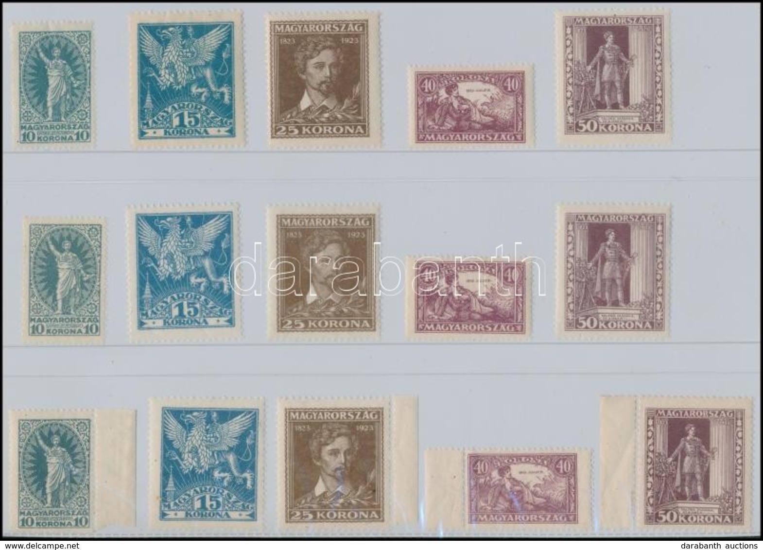 ** * 1923 3 Db Pet?fi Sor (**7.500) / 3 X Mi 369-373 - Altri & Non Classificati