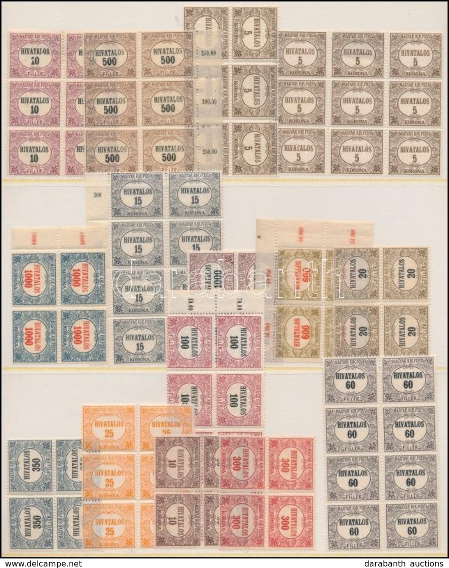 ** 1921-1924 Hivatalos Bélyegek összefüggésekben / Official Stamps In Units - Altri & Non Classificati