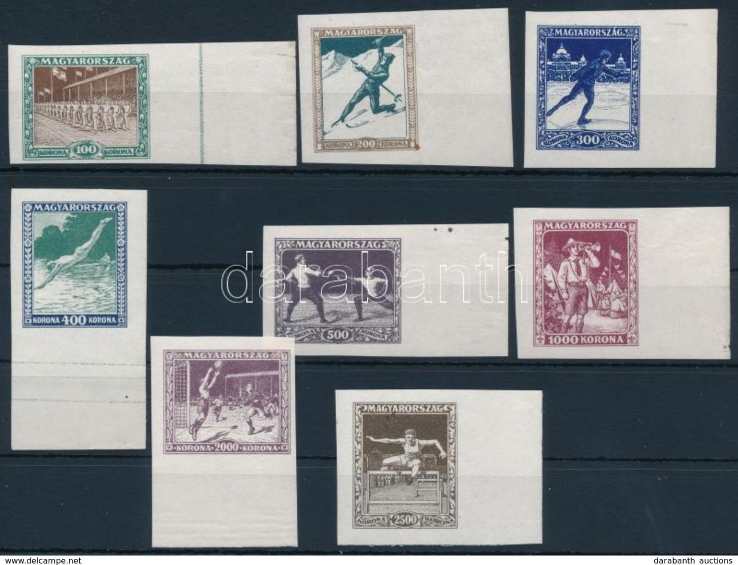 ** 1925 Sport (I.) Vágott ívszéli Sor (80.000) / Mi 403-410 Imperforate Margin Set - Altri & Non Classificati