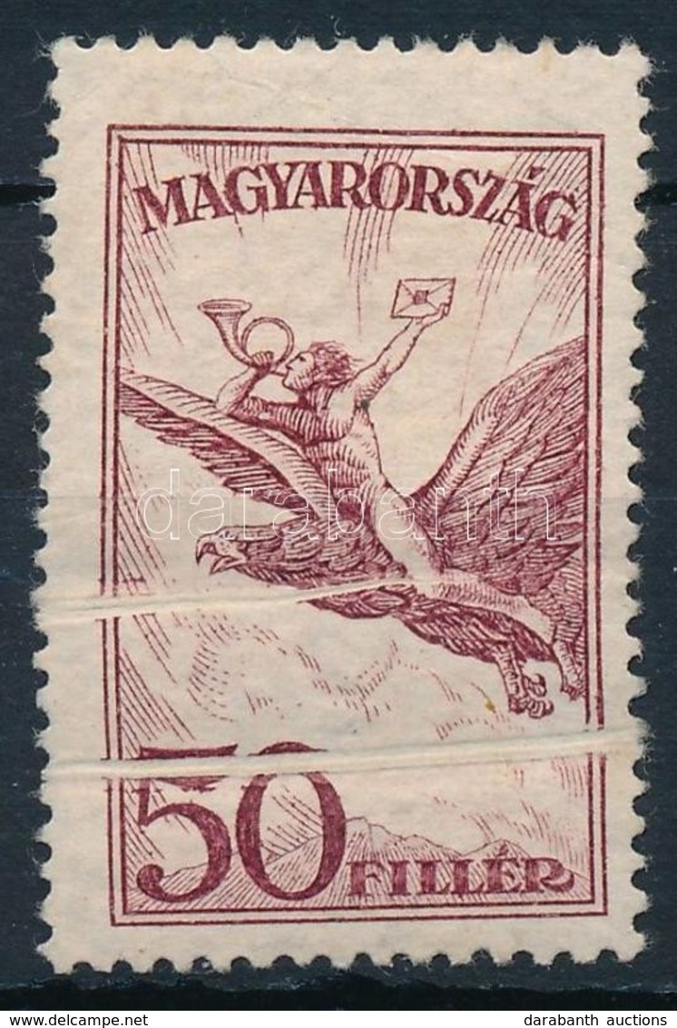 * 1927 Repül? 50f Dupla Papírránccal / Mi 435 With Double Paper Crease - Other & Unclassified
