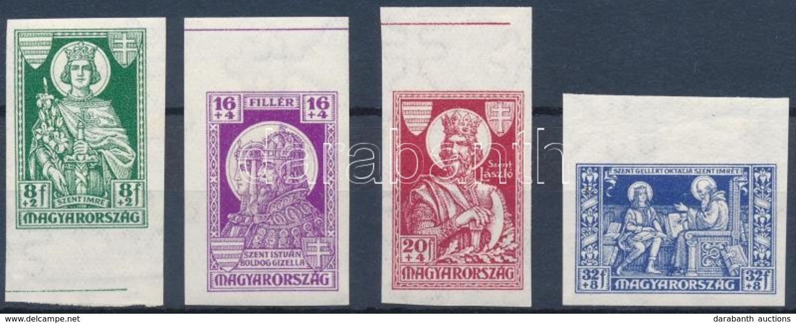 ** 1930 Szent Imre Vágott ívszéli Sor (30.000) / Mi 463-466 Imperforate Margin Set - Altri & Non Classificati