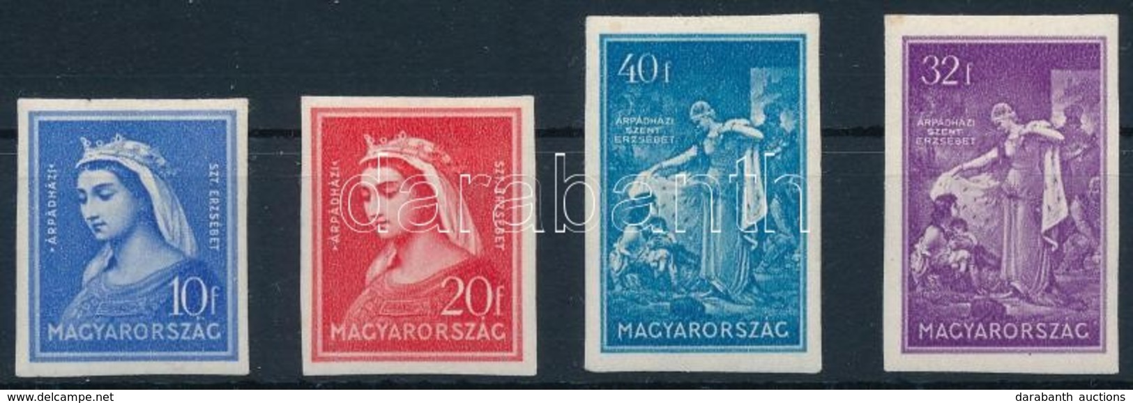 ** 1932 Szent Erzsébet Vágott Sor (20.000) / Mi 480-483 Imperforate Set - Altri & Non Classificati