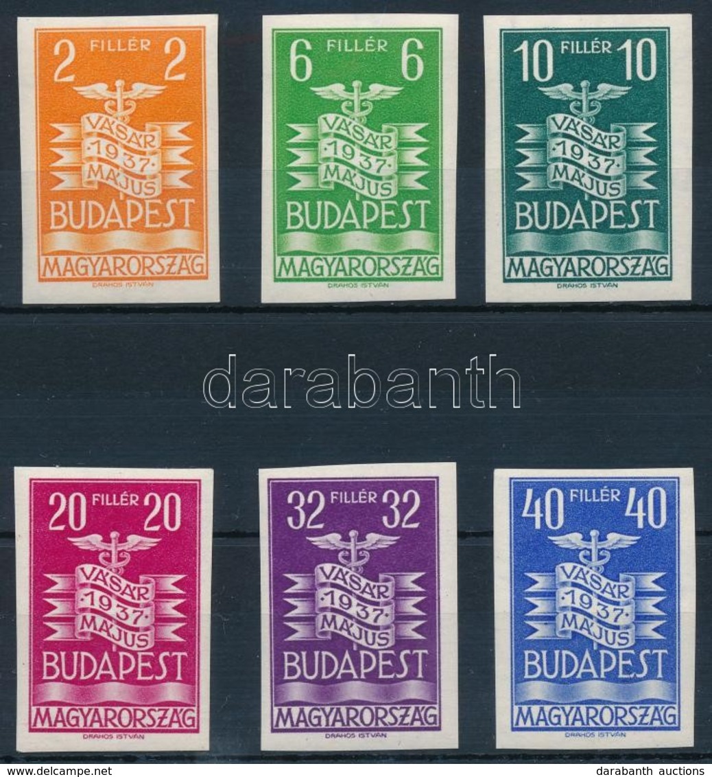 ** 1937 Vásár Vágott Sor (80.000) / Mi 543-548 Imperforate Set - Altri & Non Classificati