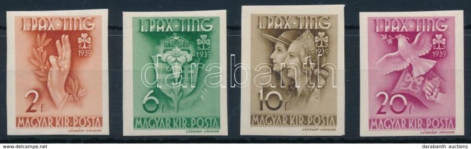 ** 1939 PAX-TING Vágott Sor (75.000) / Mi 612-615 Imperforate Set - Other & Unclassified