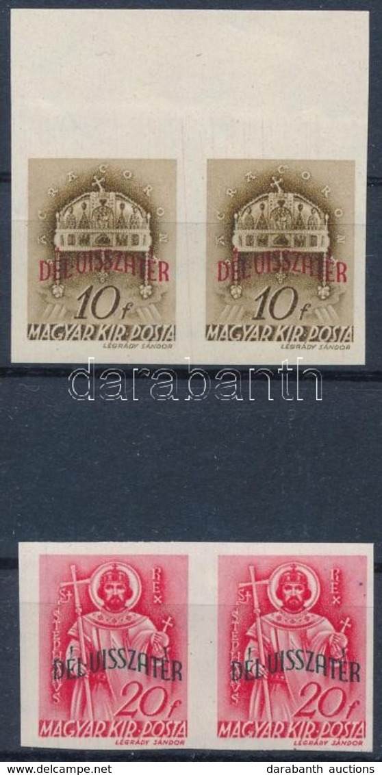 ** 1941 Dél Visszatér Vágott Párok (20.000)) / Mi 655-656 Imperforate Pairs - Altri & Non Classificati