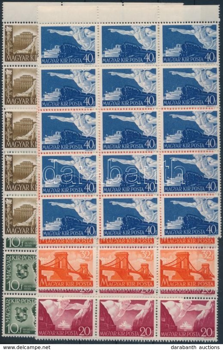 ** 1941 Széchenyi Sor ívszéli 15-ös Tömbökben / Mi 660-664 Margin Blocks Of 15 - Altri & Non Classificati