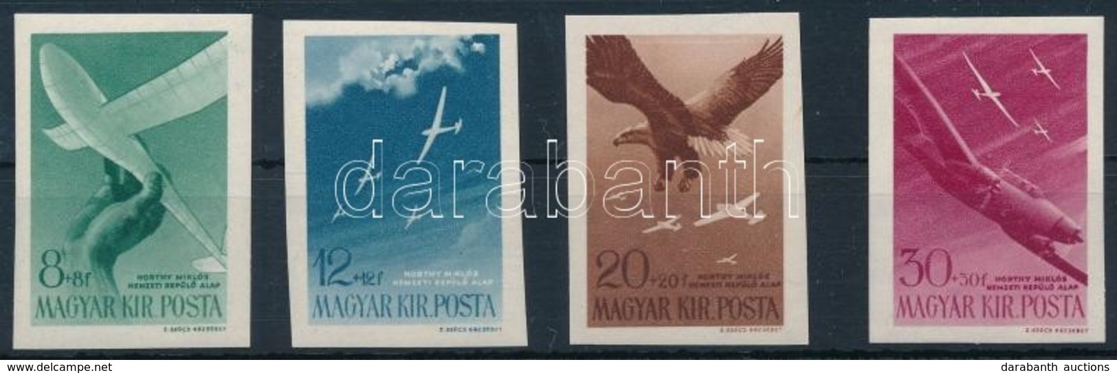 ** 1943 Repül? Alap (IV.) Vágott Sor (45.000) / Mi 731-734 Imperforate Set - Altri & Non Classificati