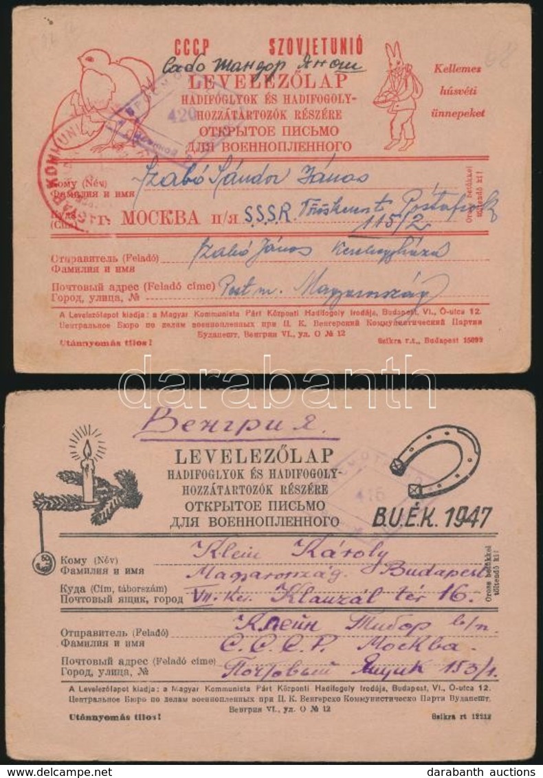 1947 2 Db Grafikus Hadifogoly Levelez?lap / POW Postcards - Altri & Non Classificati