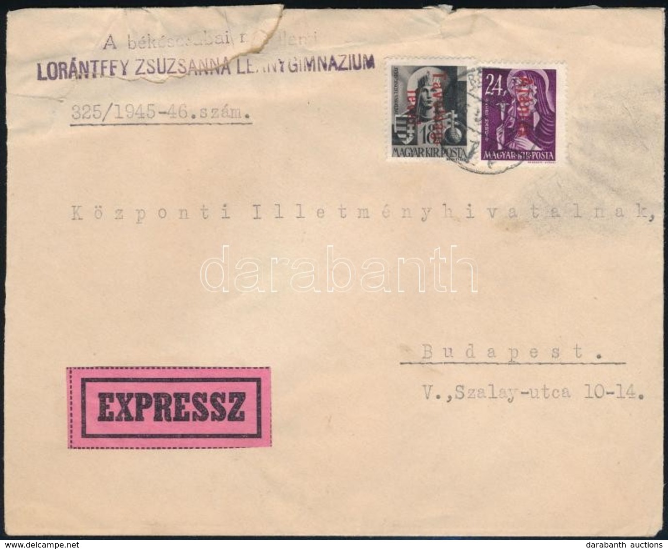 1946 (14. Díjszabás) Expressz Levél 7 Bélyeges Bérmentesítéssel / Express Cover - Altri & Non Classificati