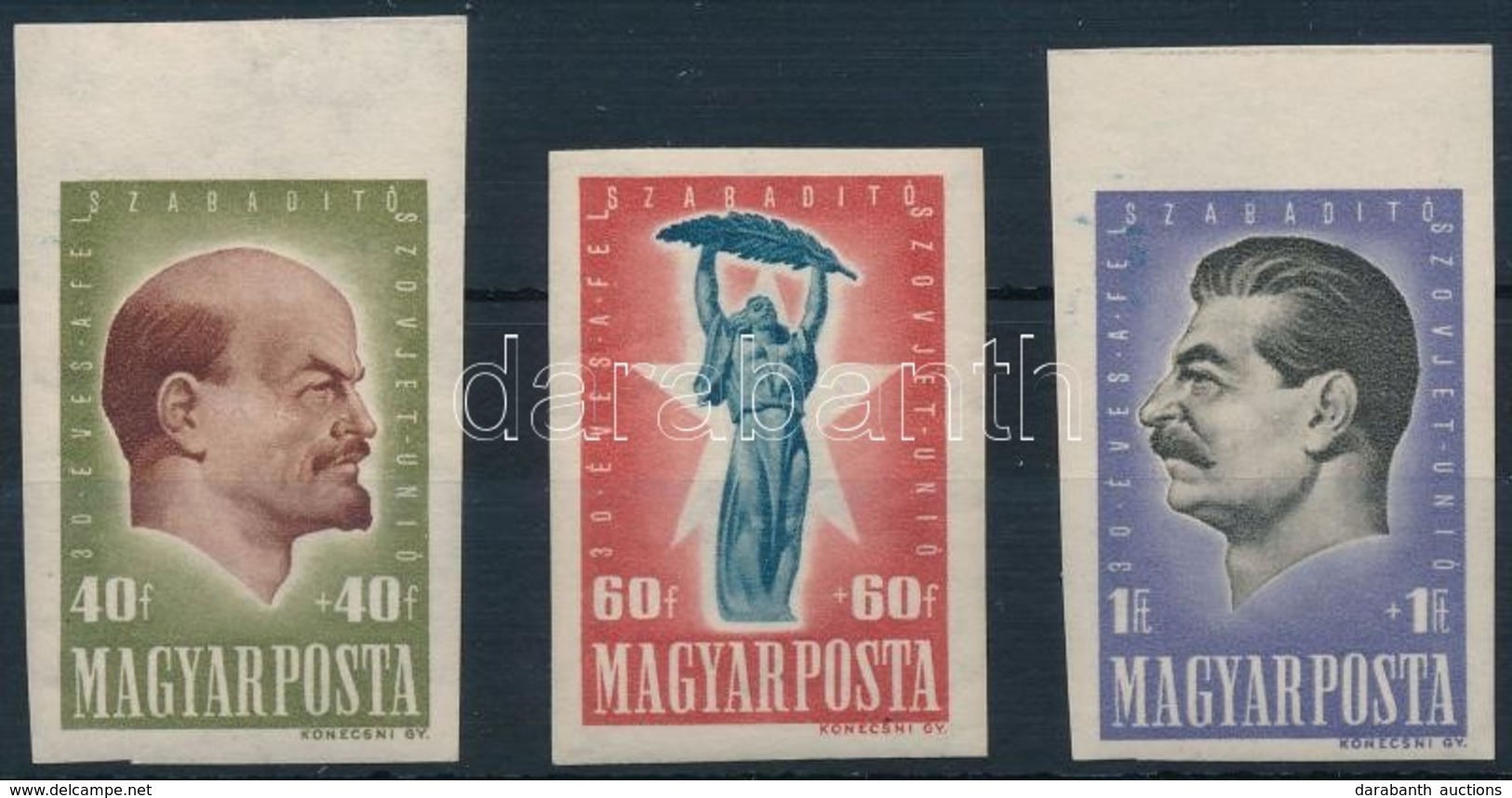 ** 1947 Harmincéves A Szovjetunió Vágott Sor (150.000) / Mi 994-996 Imperforate Set - Altri & Non Classificati