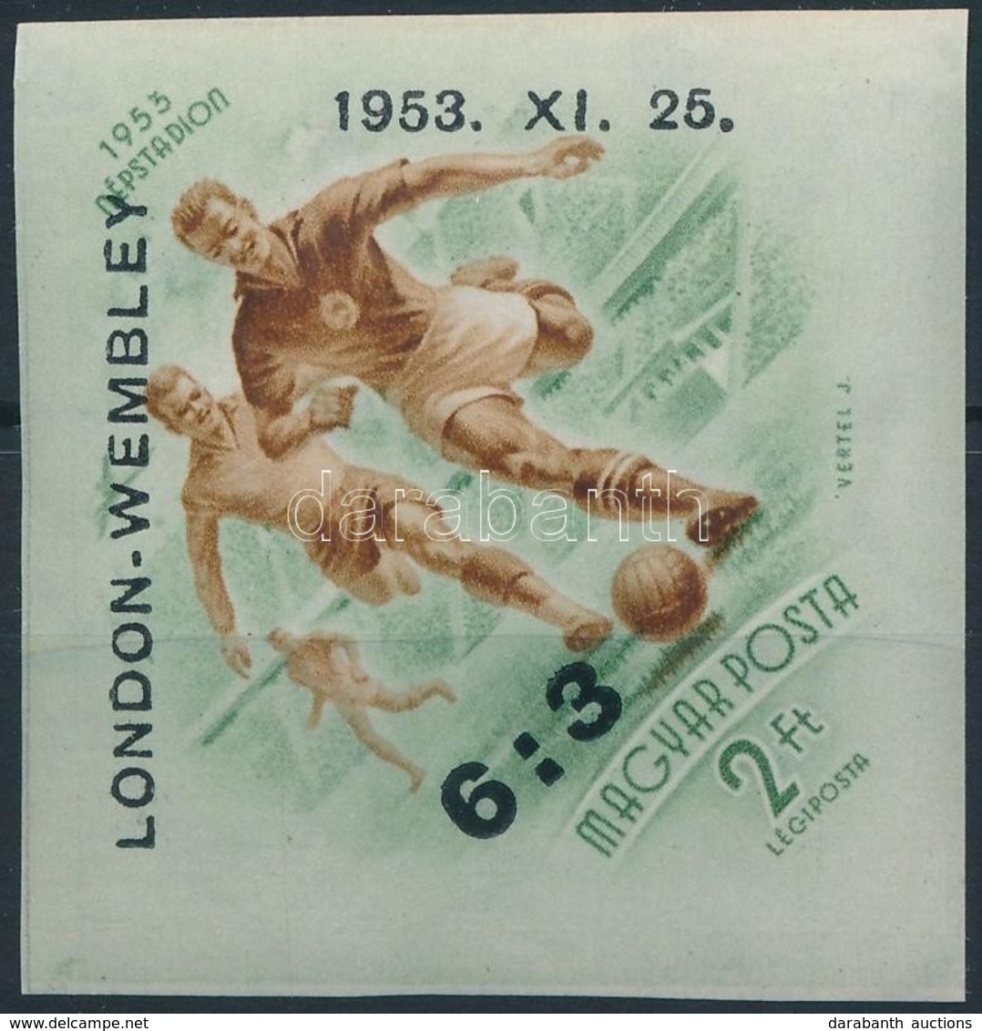 ** 1953 Labdarúgó 6:3 Vágott Bélyeg (50.000) / Mi 1340 Imperforate Stamp - Altri & Non Classificati