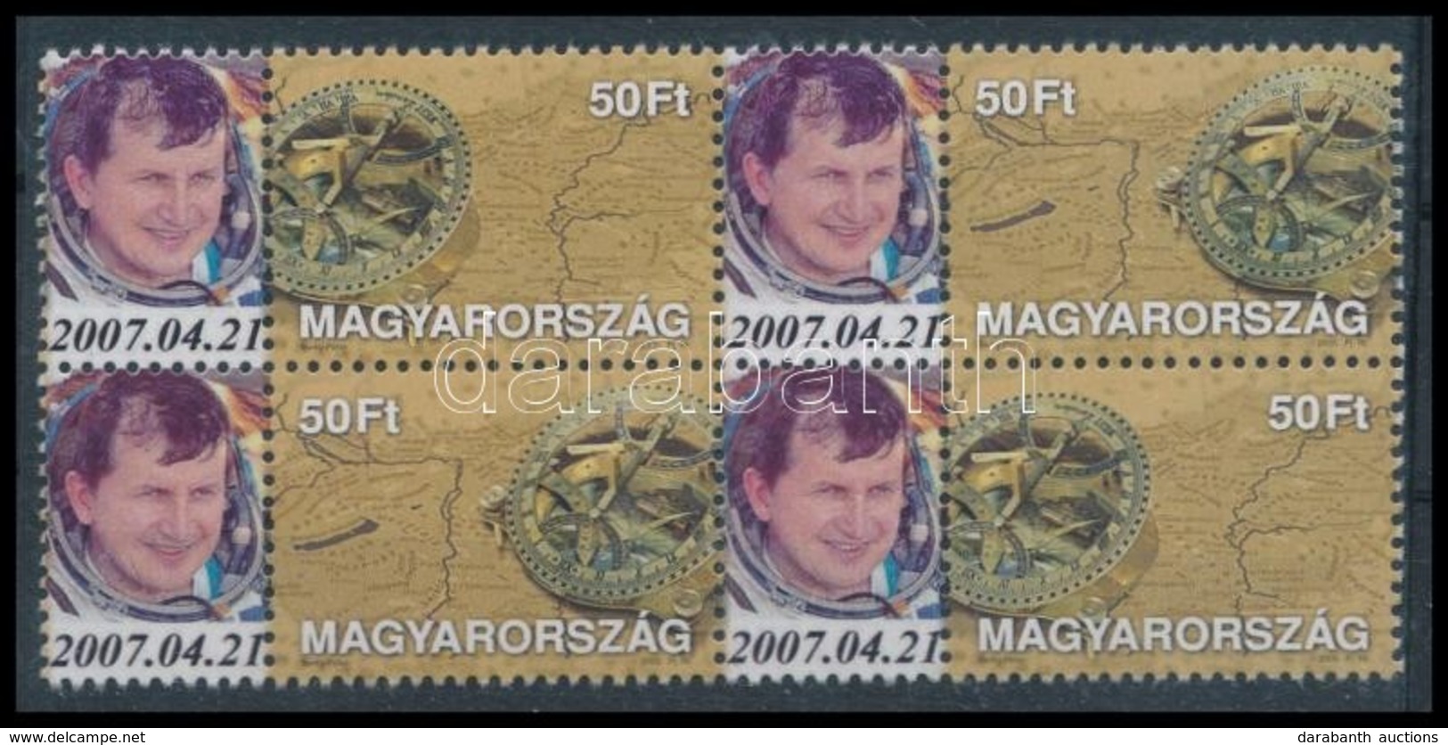 ** 2005 Charles Simonyi Megszemélyesített Bélyeg 4-es Tömb Jótékonysági Célra (1000 Pl.) / Mi 5015 Block Of 4 With Charl - Altri & Non Classificati